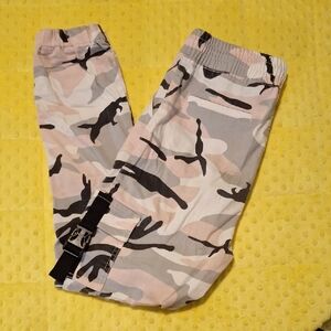 VIP Kids Camouflage Joggers - Pink, Gray, Cream